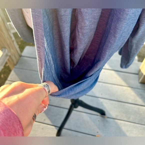 Blue Lightweight Drapey Cardigan Wrap w/ Pockets - Picture 7 of 8